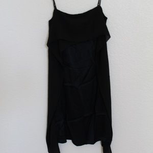 H&M Black Cami Dress w/ Chiffon Ruffle (NWOT)